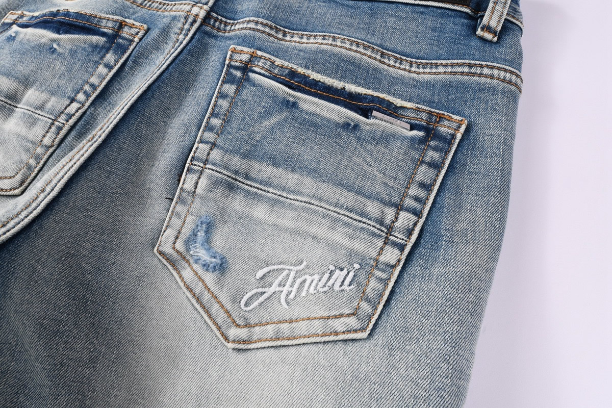 Amiris Jeans Men Fashion Patch Repair Low Rise Skinny Denim (11) - www.newkick.org